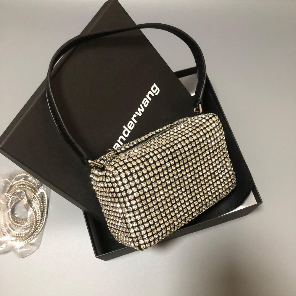 A lexander W ang heiress pouch in crystal mesh